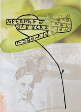 © Jörg Mandernach, Papierarbeiten, works on paper, Mischtechnik, mixed media, Zettelkasten, Collage, ball pen, Kugelschreiber, paper  cutout, Silhouette, ink, Feder, pen, Typographie, Typography